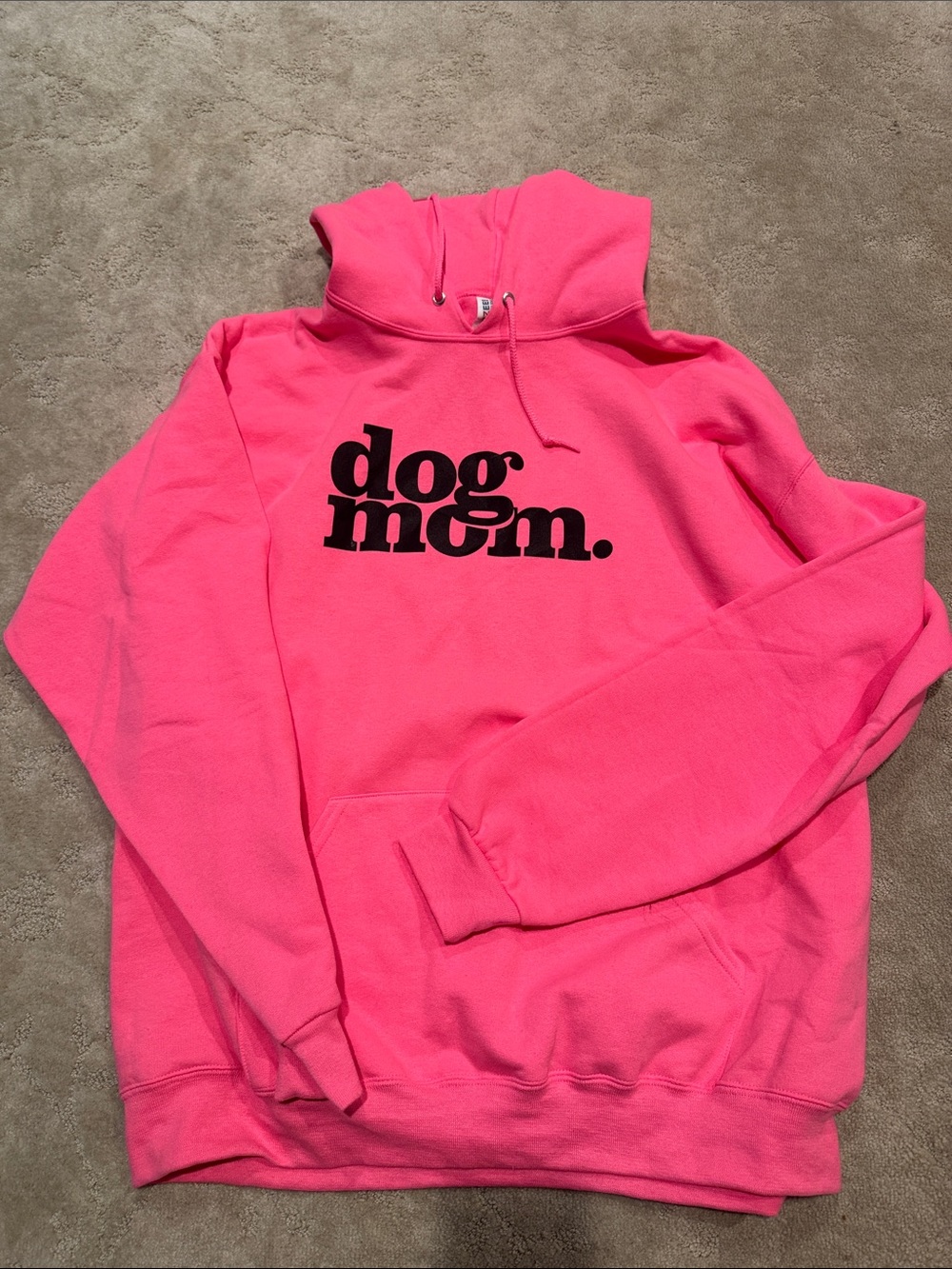 Jerzees Hot Pink 'dog mom.' Pullover Sweatshirt